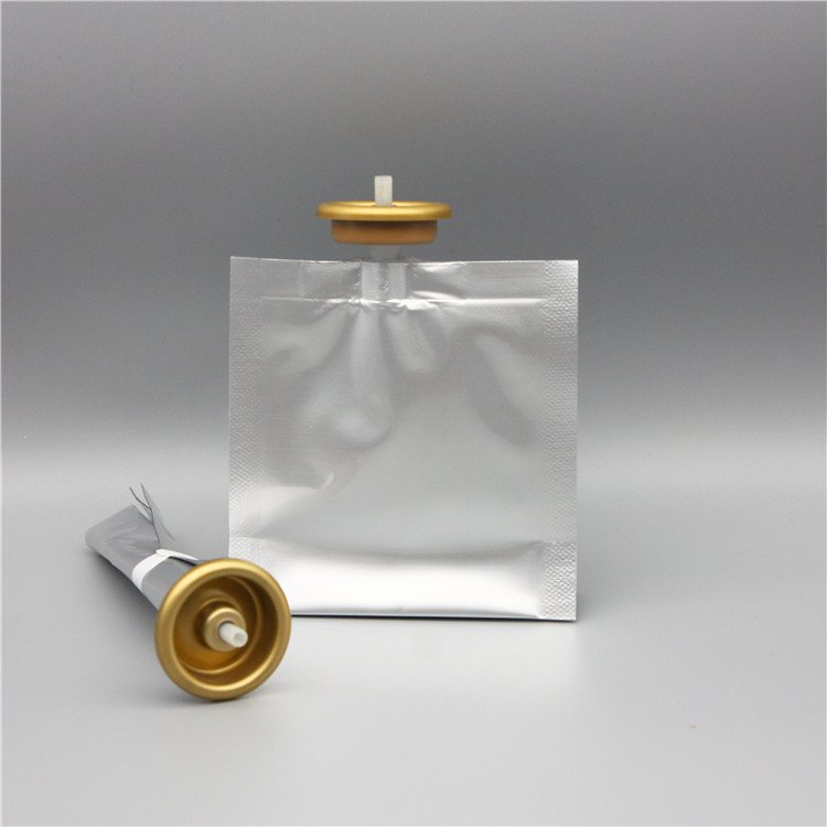 50 ml bag on valve for cosmetics with aluminium cup golden type 1