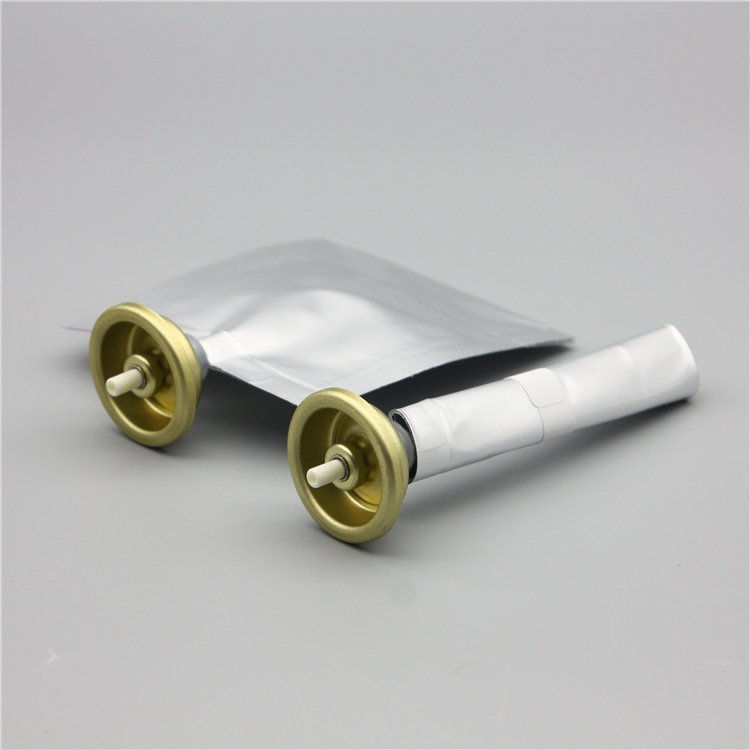 50 ml bag on valve for cosmetics with tinplate cup 