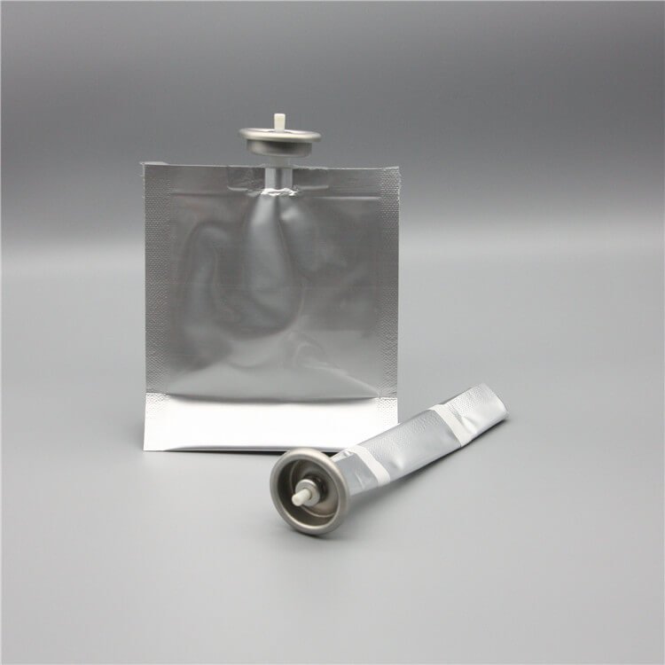 100ml bag on valve for cosmetics with aluminium cup white type 2