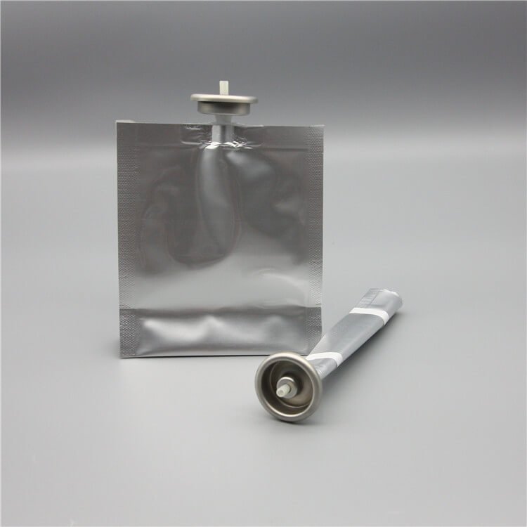 100ml bag on valve for cosmetics with aluminium cup white type 1