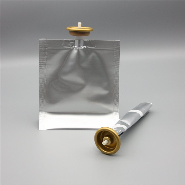 100ml bag on valve for cosmetics with aluminium cup golden type 2