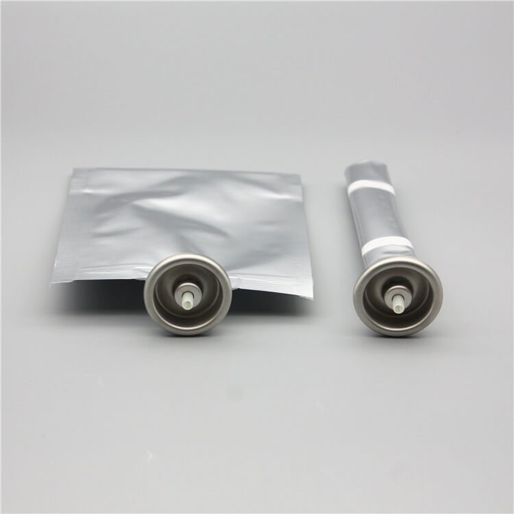 100ml bag on valve for cosmetics with aluminium cup white type 1