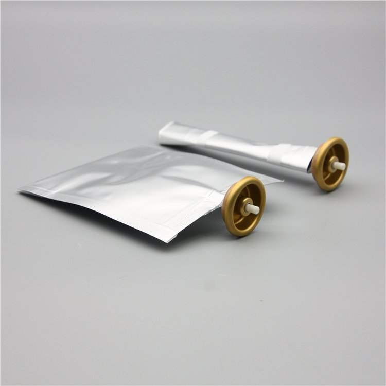 100ml bag on valve for cosmetics with aluminium cup golden type 2