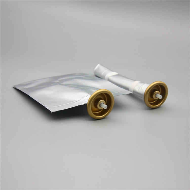 100ml bag on valve for cosmetics with aluminium cup golden type one