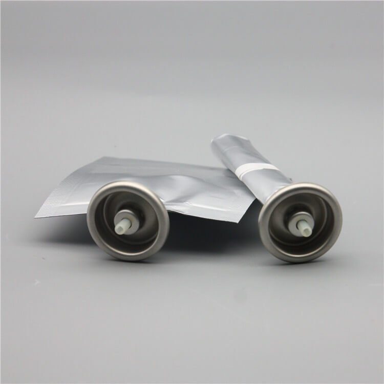 50 ml bag on valve for cosmetics with aluminium cup white type 1