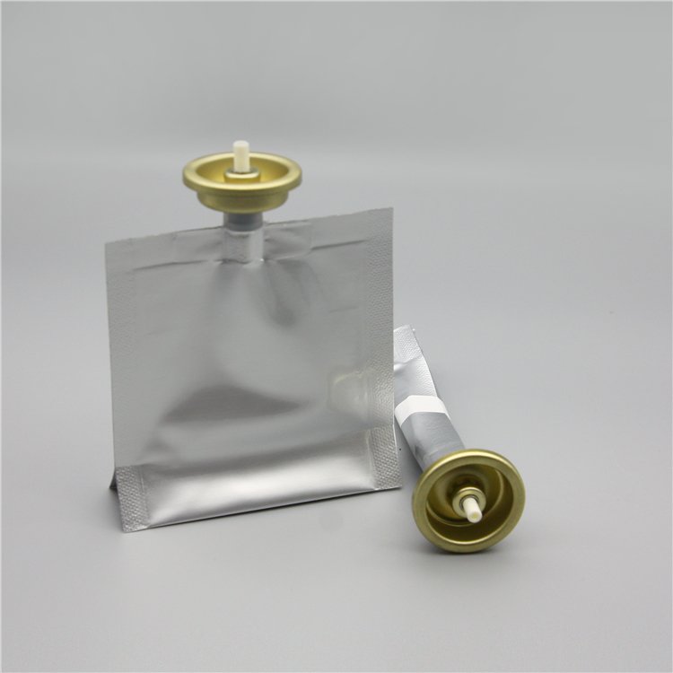 50 ml bag on valve for cosmetics with tinplate cup 