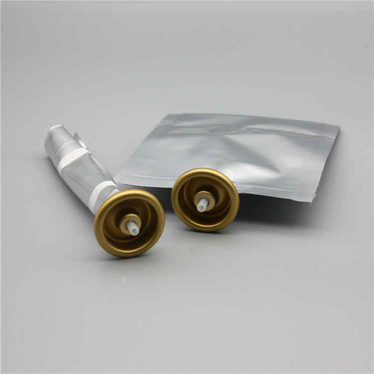100ml bag on valve for cosmetics with aluminium cup golden type one