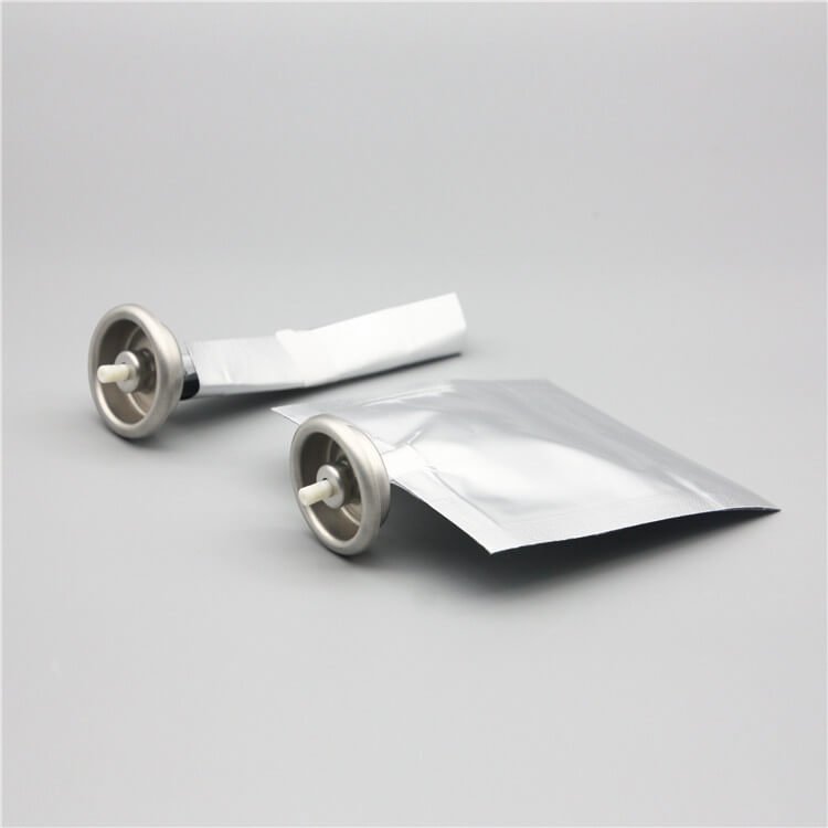 50 ml bag on valve for cosmetics with aluminium cup white type 2