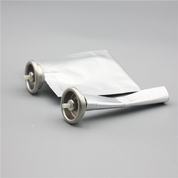 50 ml bag on valve for cosmetics with aluminium cup white type 1