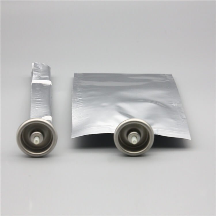 150ml bag on valve for cosmetics with aluminium cup white type 1