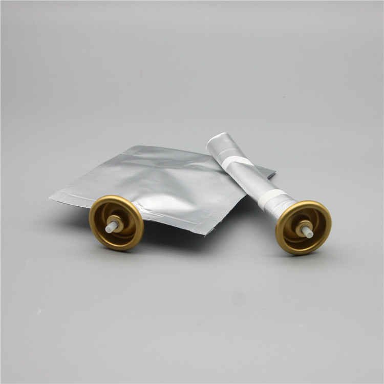 100ml bag on valve for cosmetics with aluminium cup golden type one