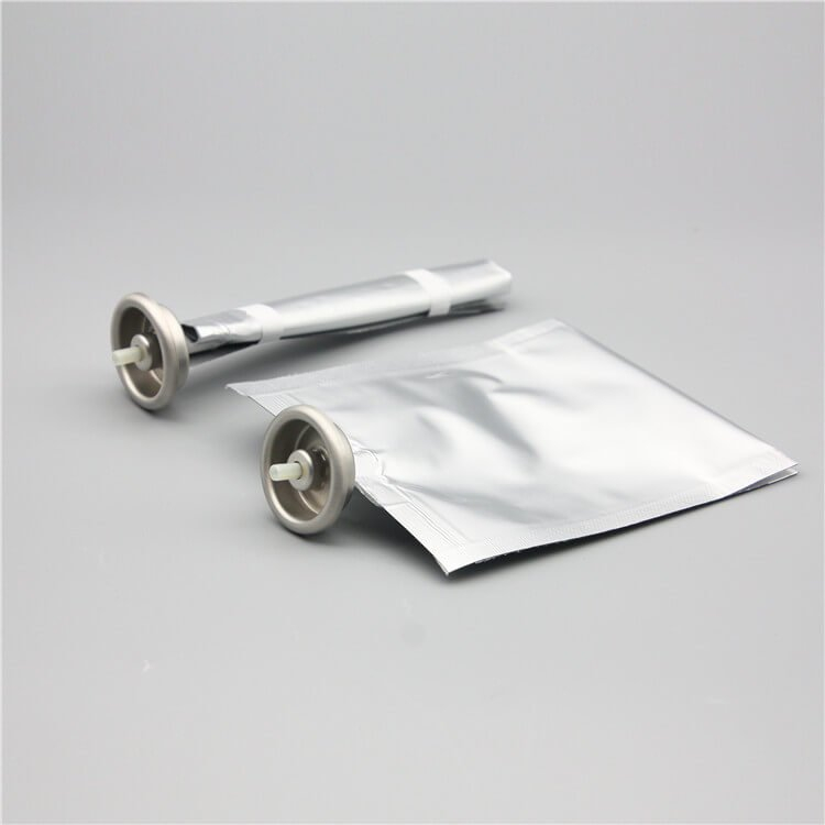 100ml bag on valve for cosmetics with aluminium cup white type 1