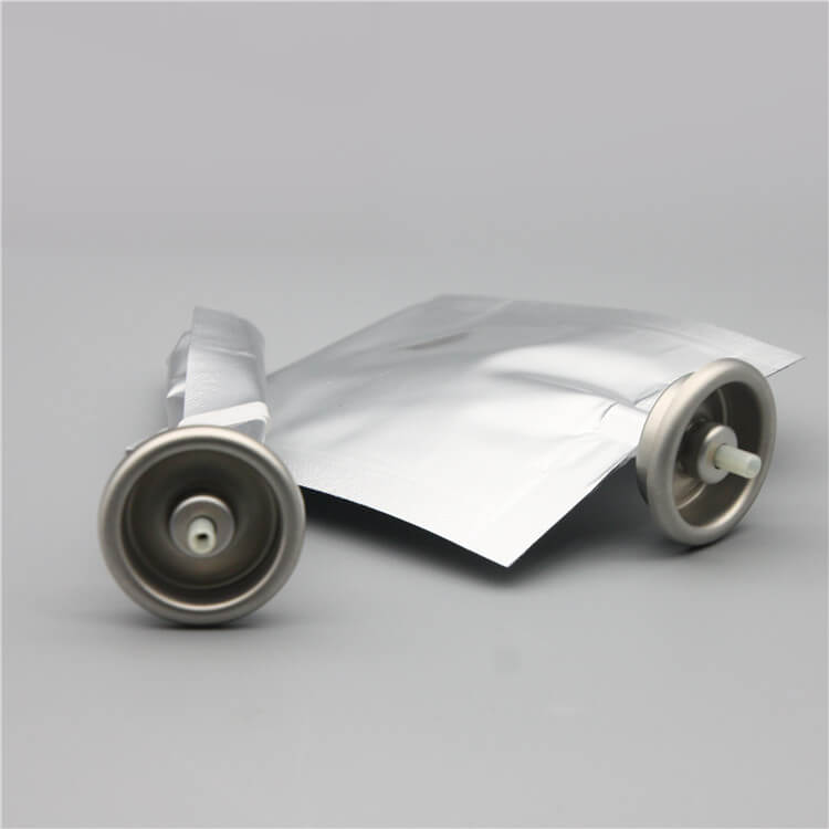 50 ml bag on valve for cosmetics with aluminium cup white type 1