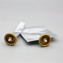 50 ml bag on valve for cosmetics with aluminium cup golden type 2